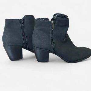 Allegra K Women's Velvet Block Heel Boots | Foldable Mid-Calf Shaft, Round Toe, 3.5" Heel